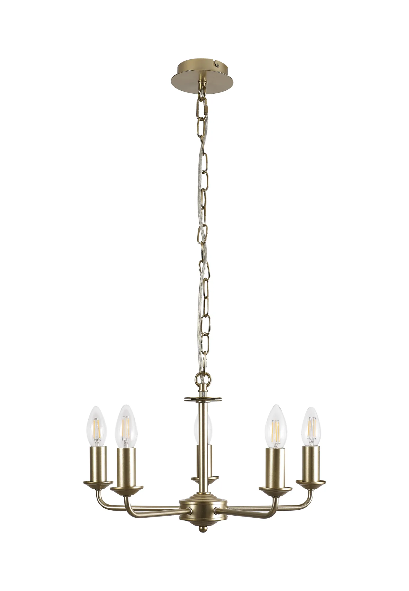 Banyan 60cm 5 Light Pendant Champagne Gold, Nude Beige/Moonlight DK0954  Deco Banyan CG NU